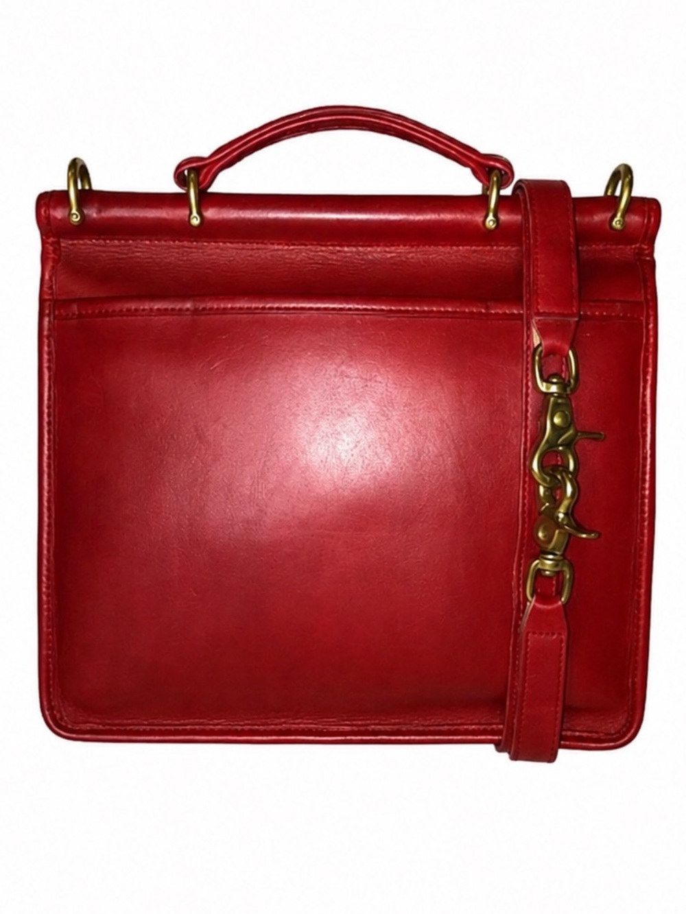 Vintage Coach Willis Red Glove Tanned Top Handle Cros… - Gem